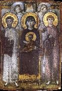 unknow artist The throne Virgin Mary with the child between ST Teodor and ST Goran, painting